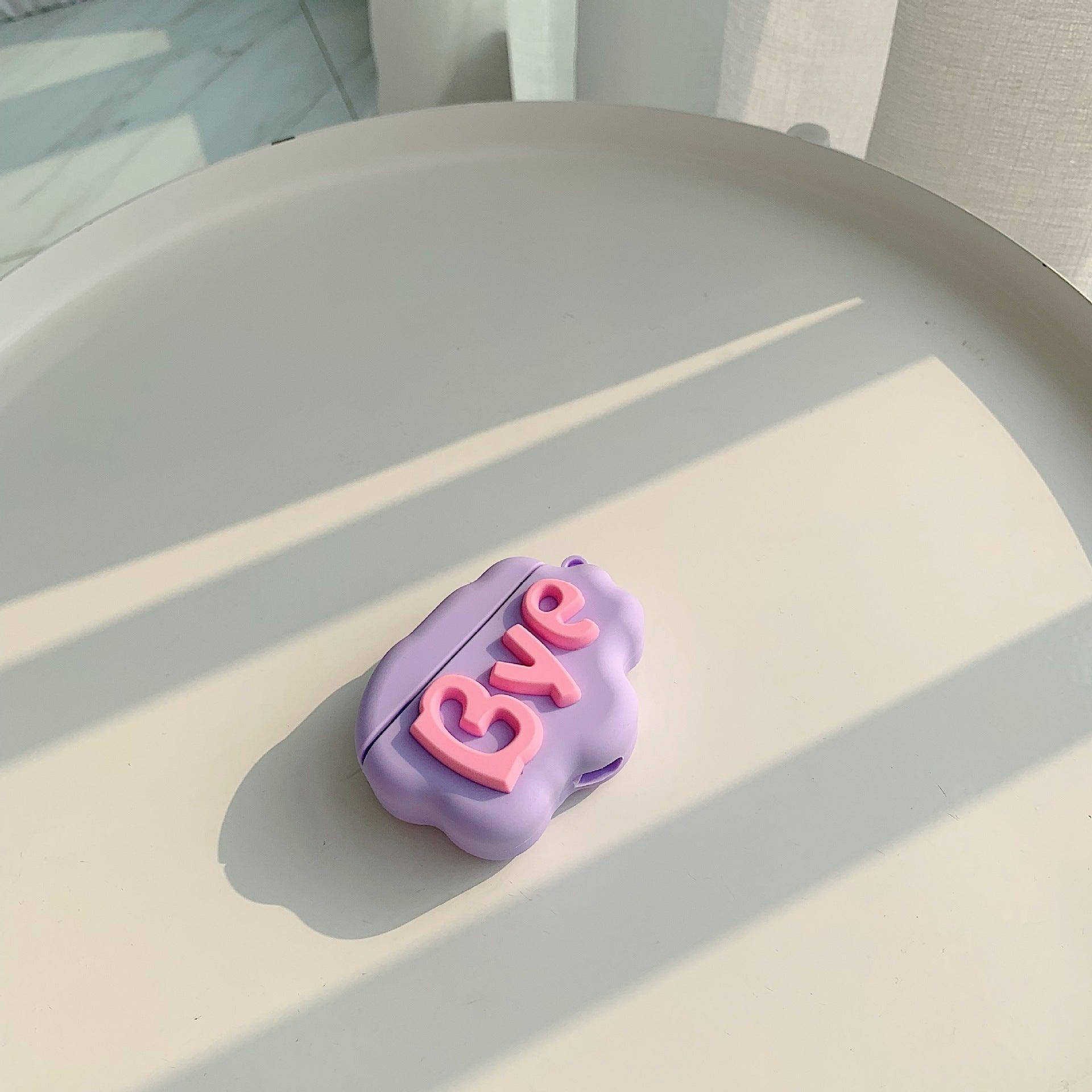 AirPod 2 Case 3D HI BYE Cloud Letter Cartoon Soft Silicone Wireless Earphone Cases For Airpods Case Cute Cover