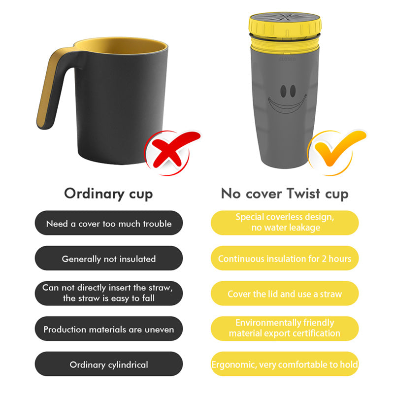 Portable Travel Cup – Twist Design, Reusable & Lightweight for On